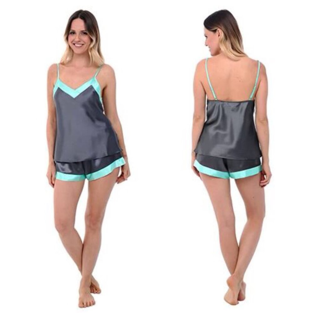 ALEXANDER DEL ROSSA Satin Cami & Shorts Pajama Set - Size M - NWOT